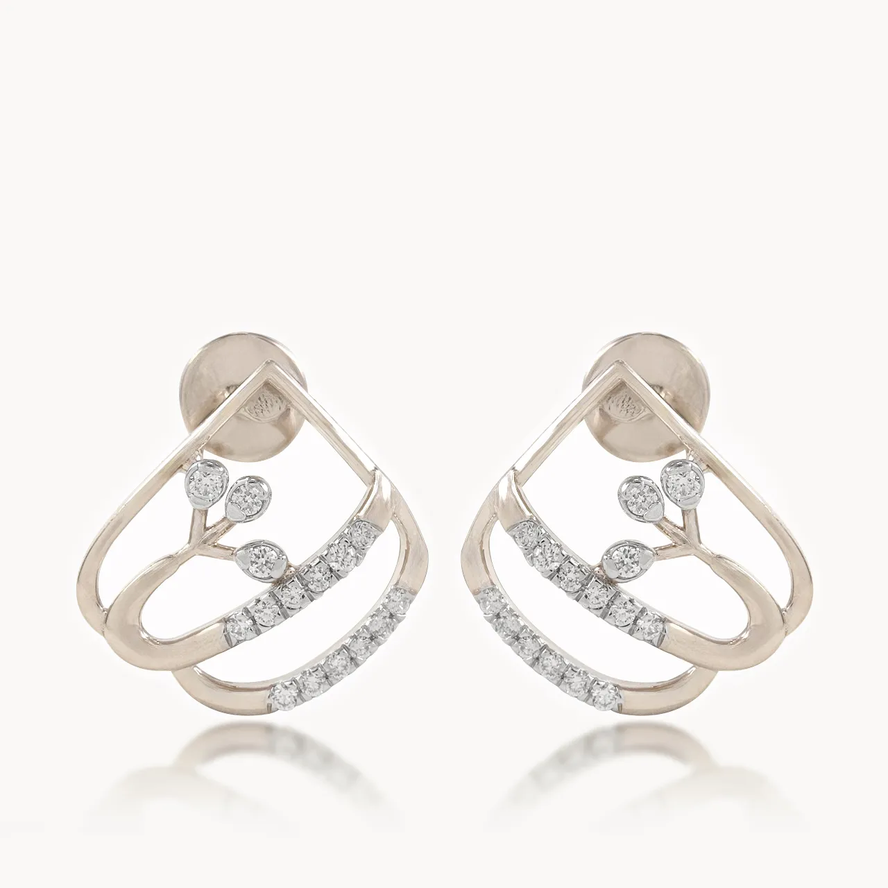 Geometrical Vine Diamond Earrings
