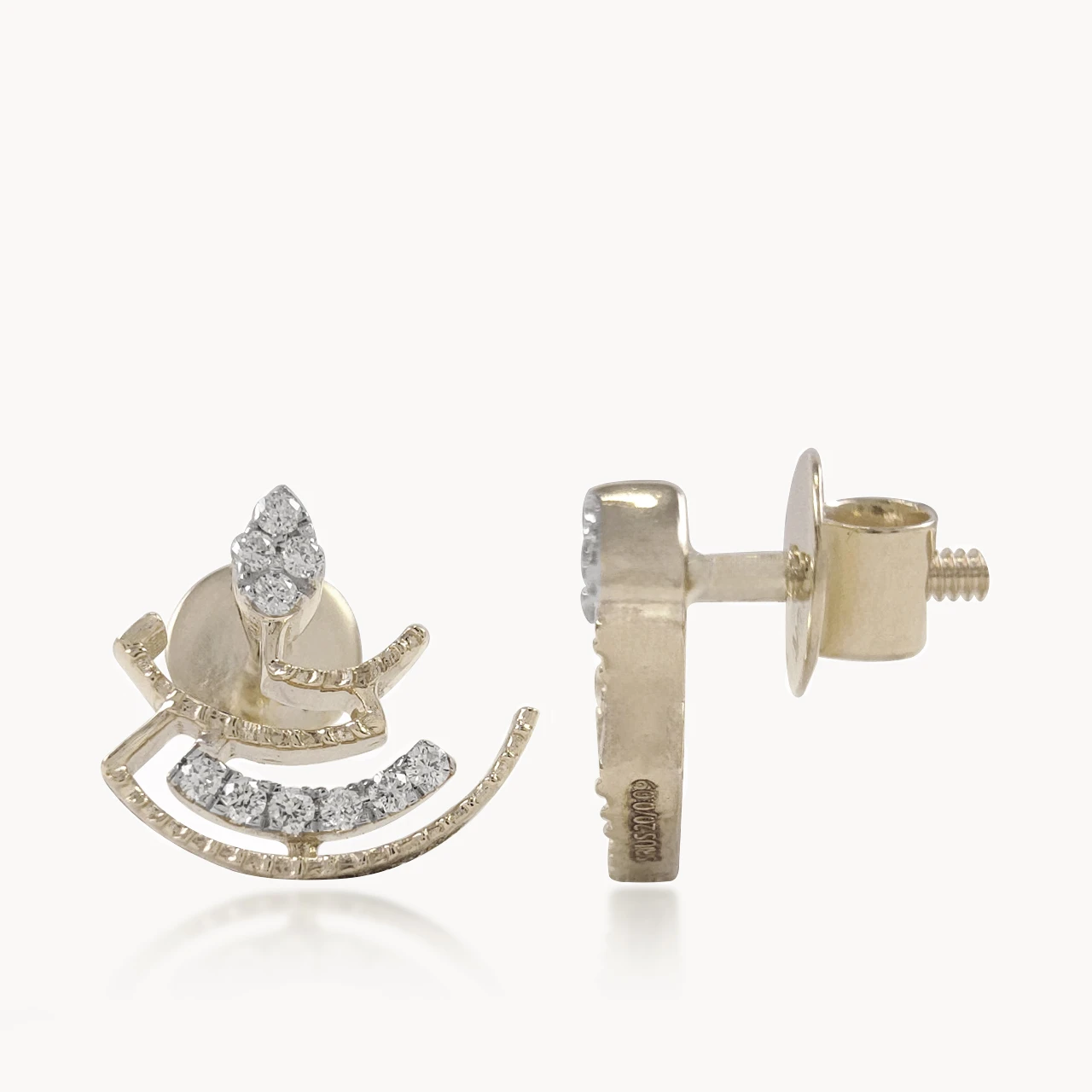 Geoometric Sector Diamond Studs
