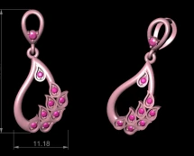 Gold Feathers Diamond Pendant