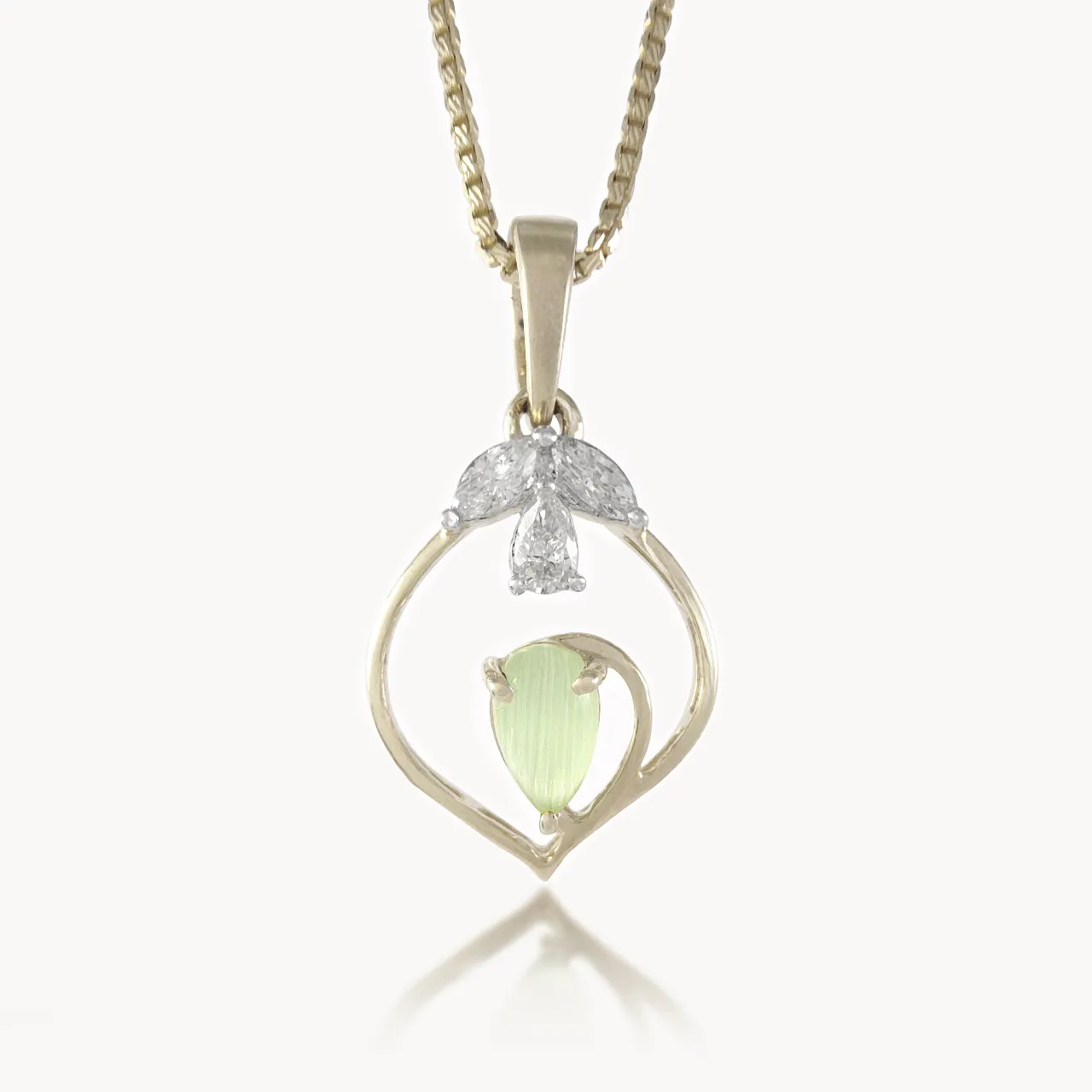 Green Stone Diamond Pendant