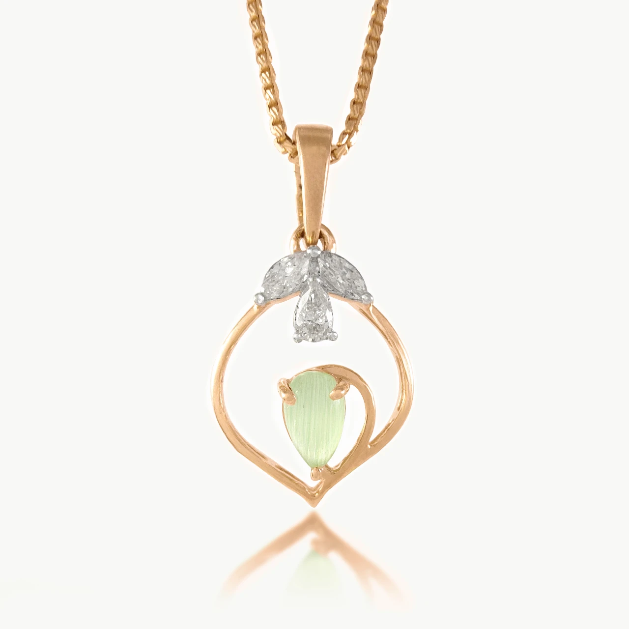 Green Stone Diamond Pendant
