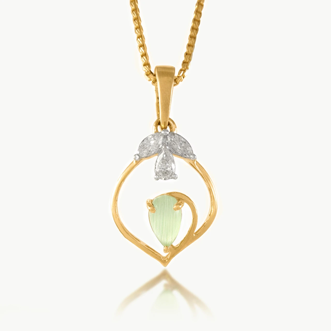 Green Stone Diamond Pendant