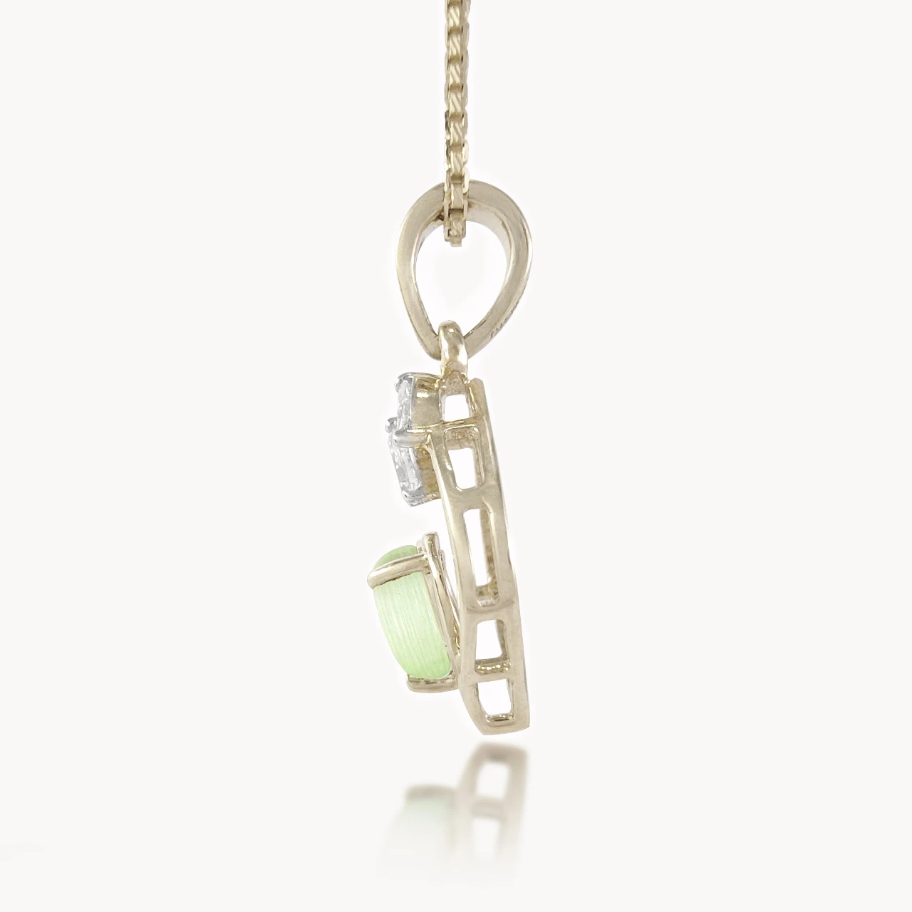 Green Stone Diamond Pendant