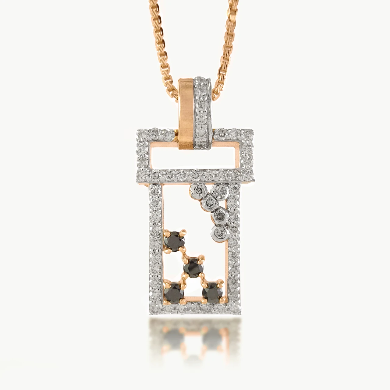 Heighted Geometry Diamond Pendant