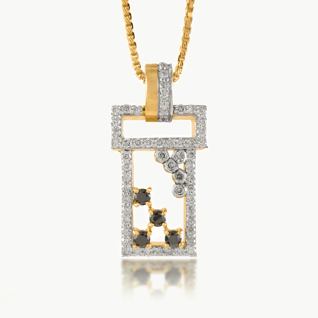 Heighted Geometry Diamond Pendant