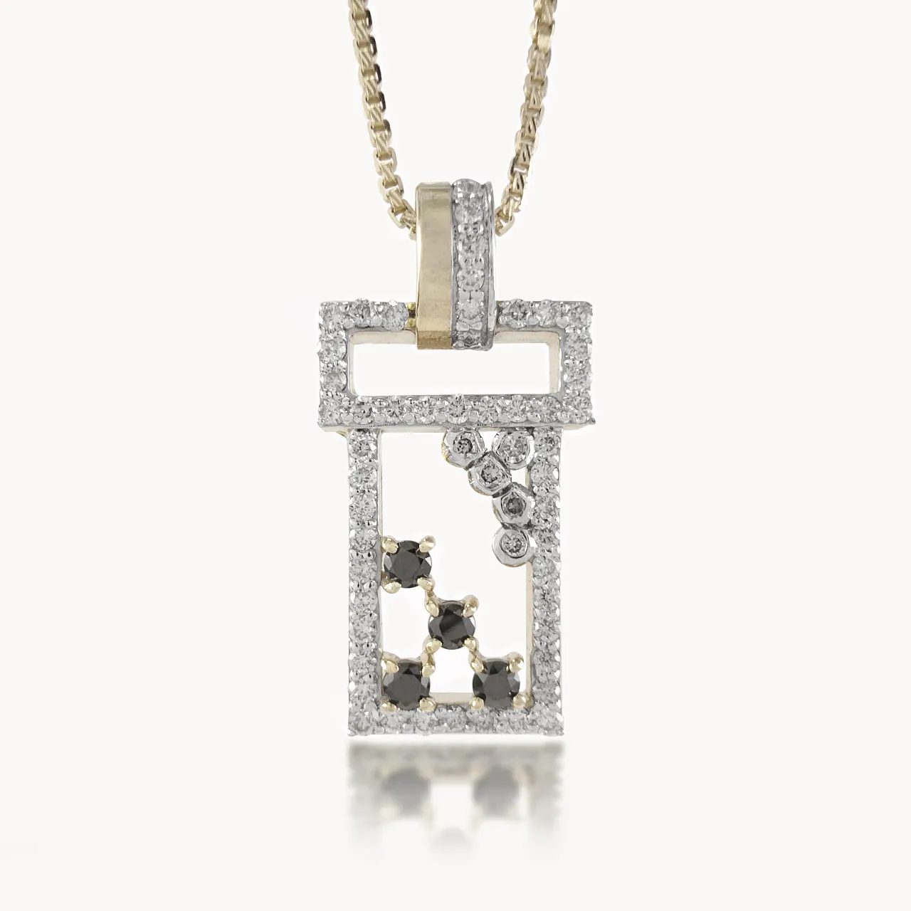 Heighted Geometry Diamond Pendant