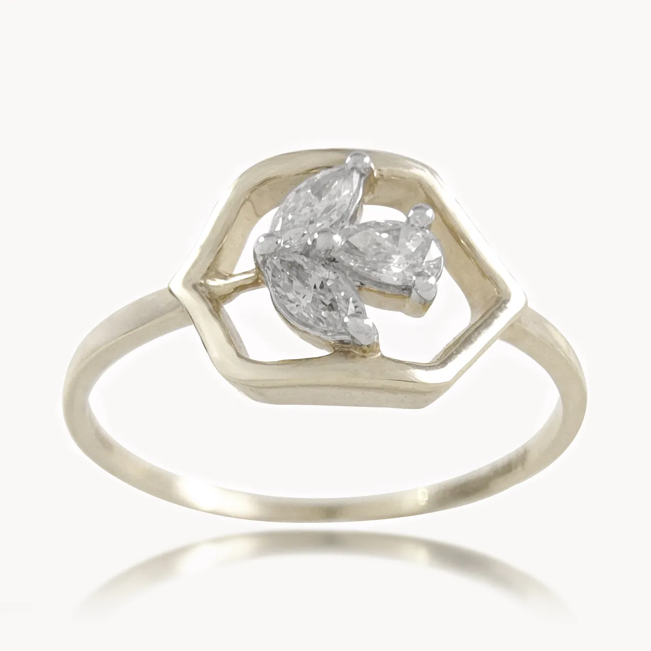 Hexagon Design diamond ring