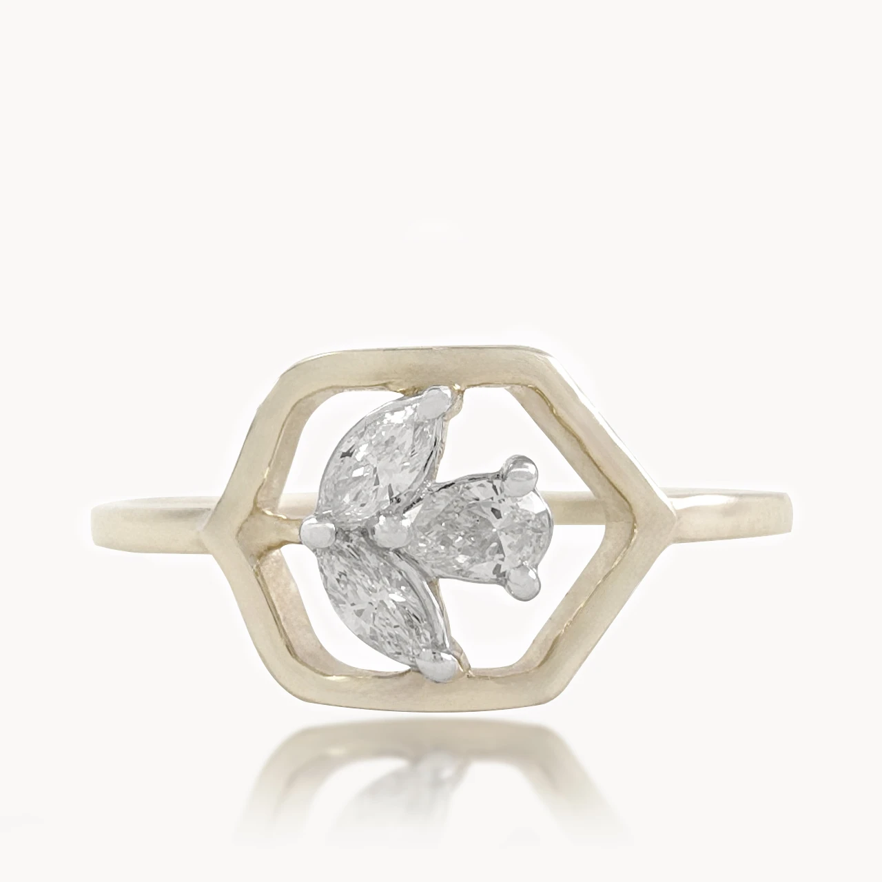 Hexagon Design diamond ring