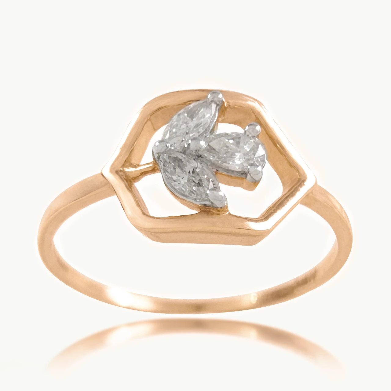Hexagon Design diamond ring