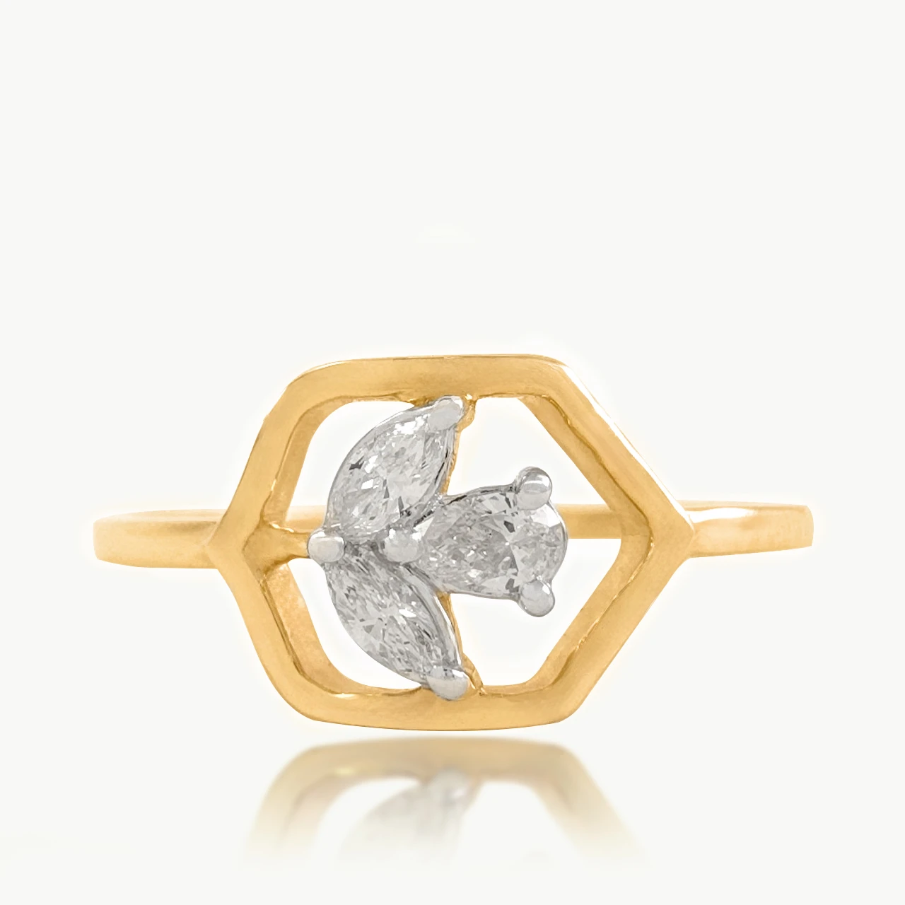 Hexagon Design diamond ring