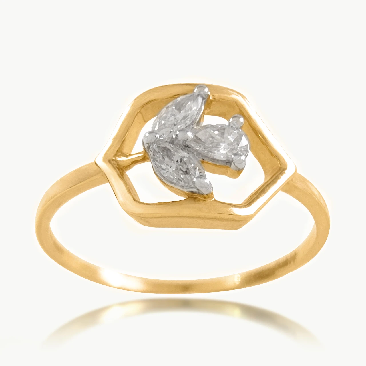 Hexagon Design diamond ring