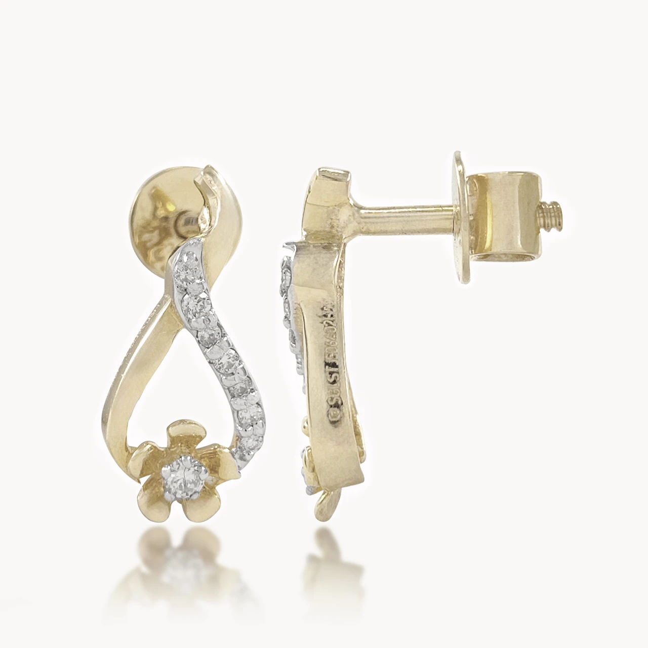 Infinity Flower Diamond Earrings