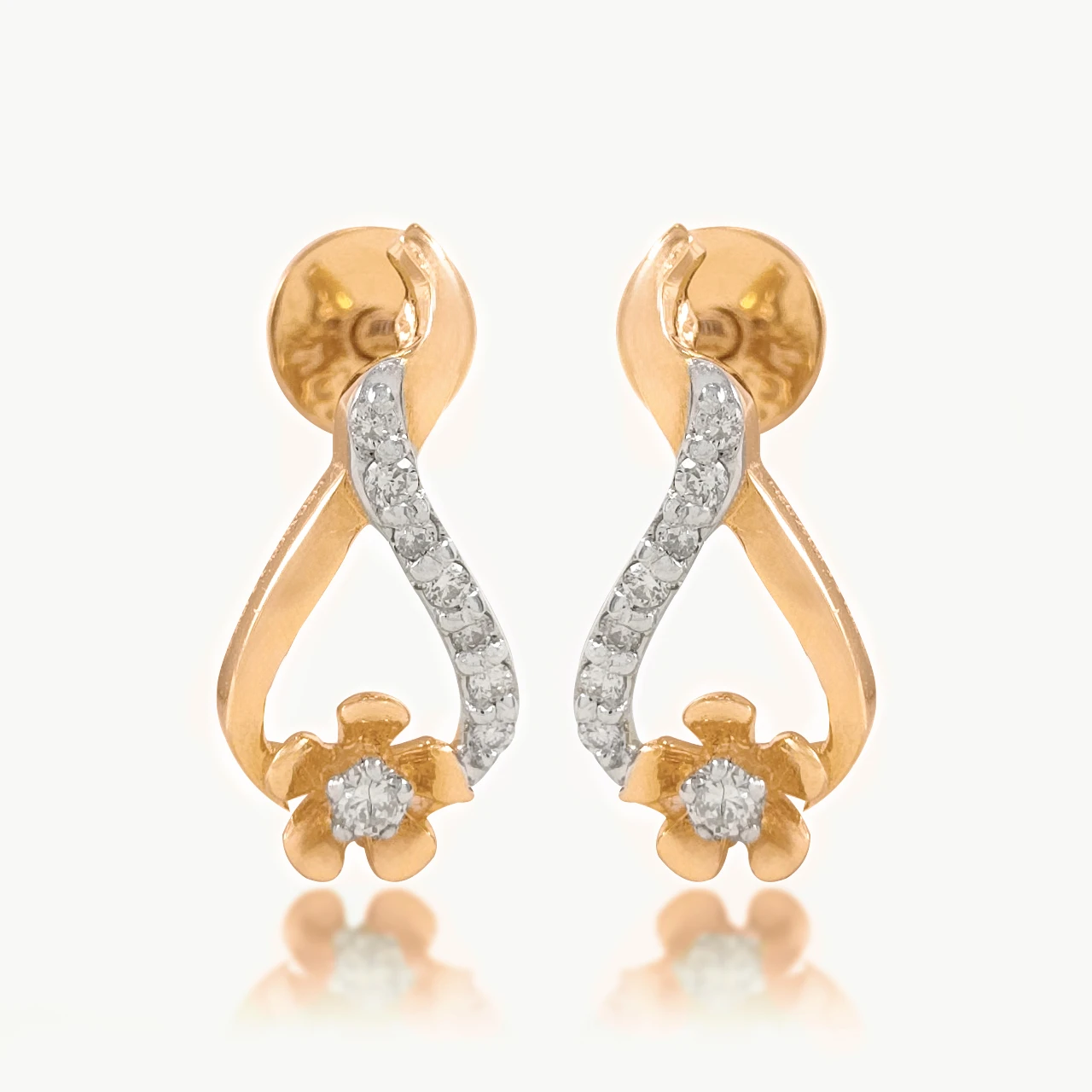 Infinity Flower Diamond Earrings