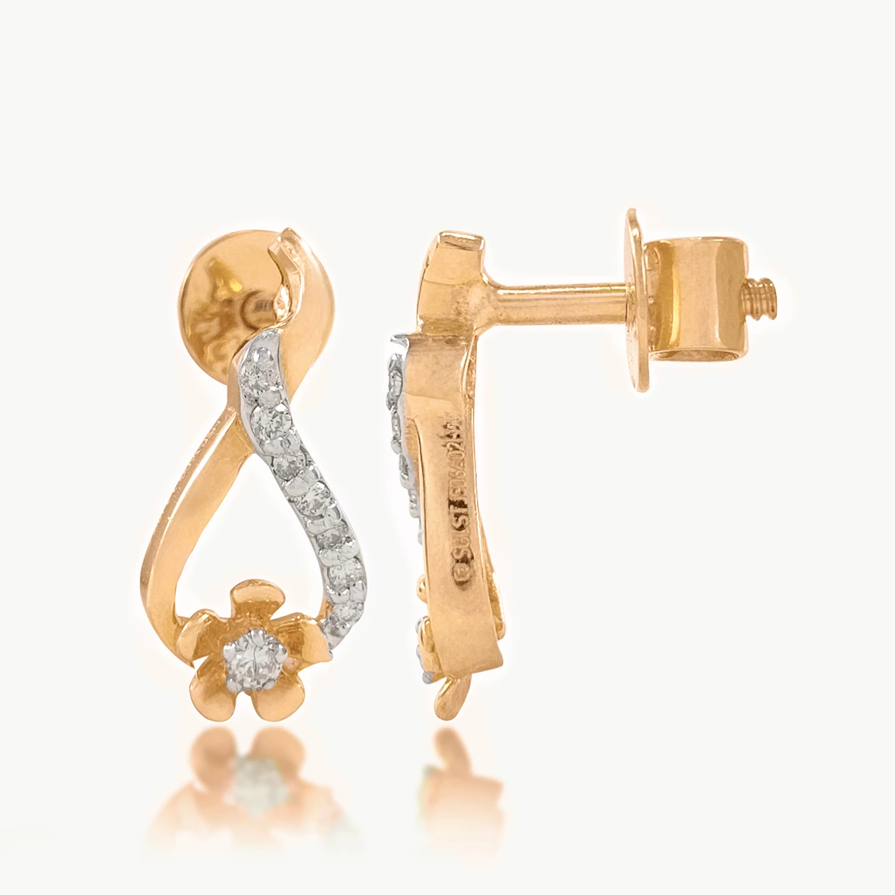 Infinity Flower Diamond Earrings