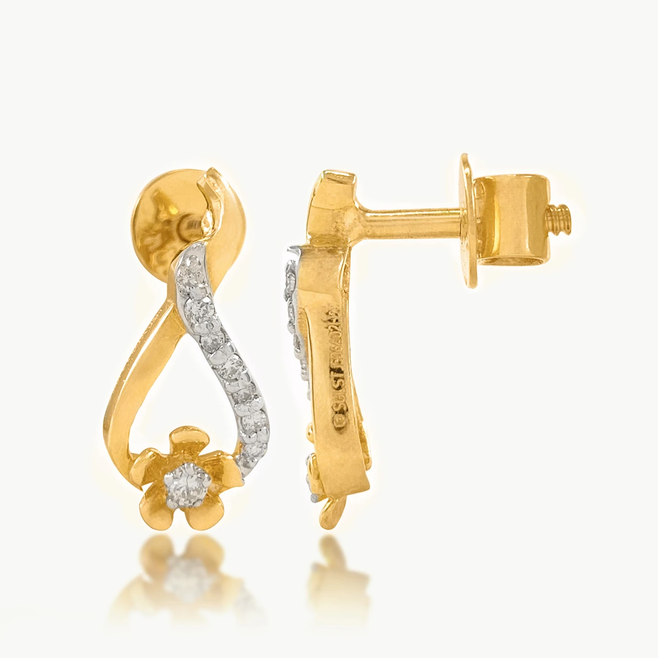 Infinity Flower Diamond Earrings