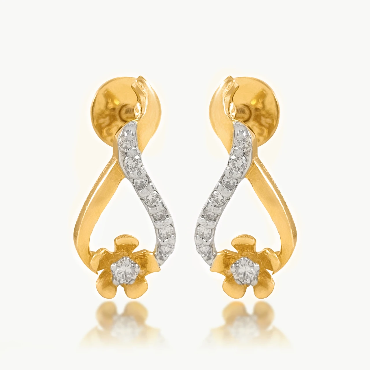 Infinity Flower Diamond Earrings