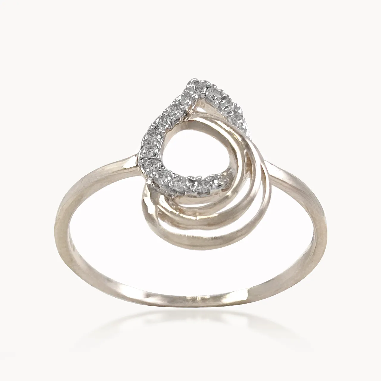 Interlinked Droplet Diamond Ring