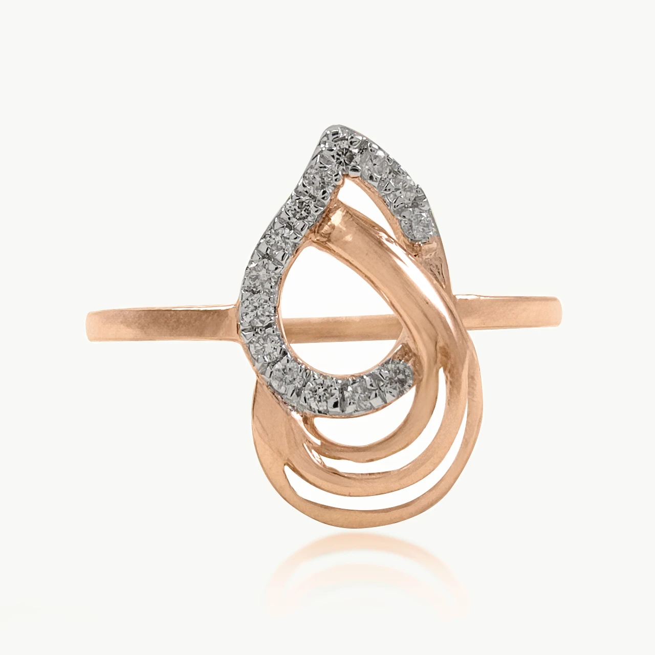 Interlinked Droplet Diamond Ring