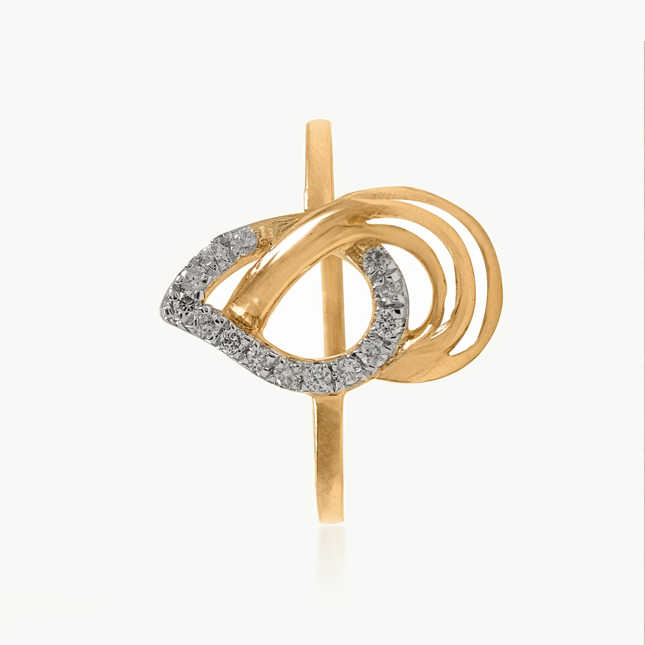 Interlinked Droplet Diamond Ring