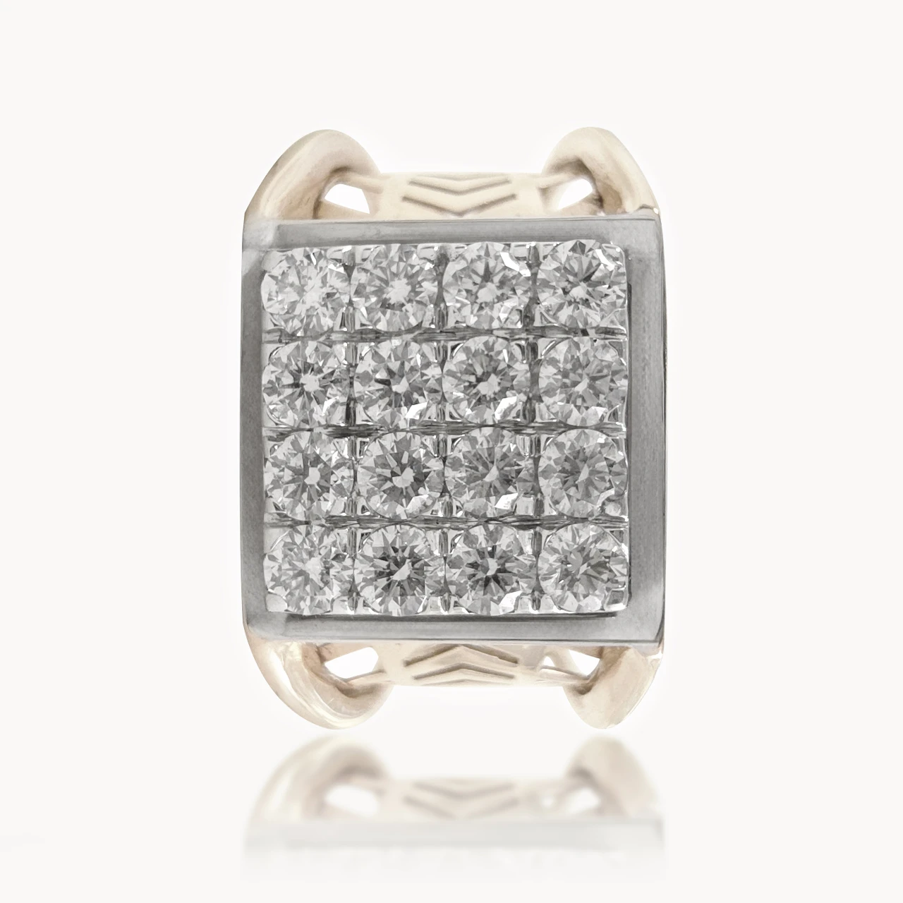 Kian Square Diamond Maze Ring For Him
