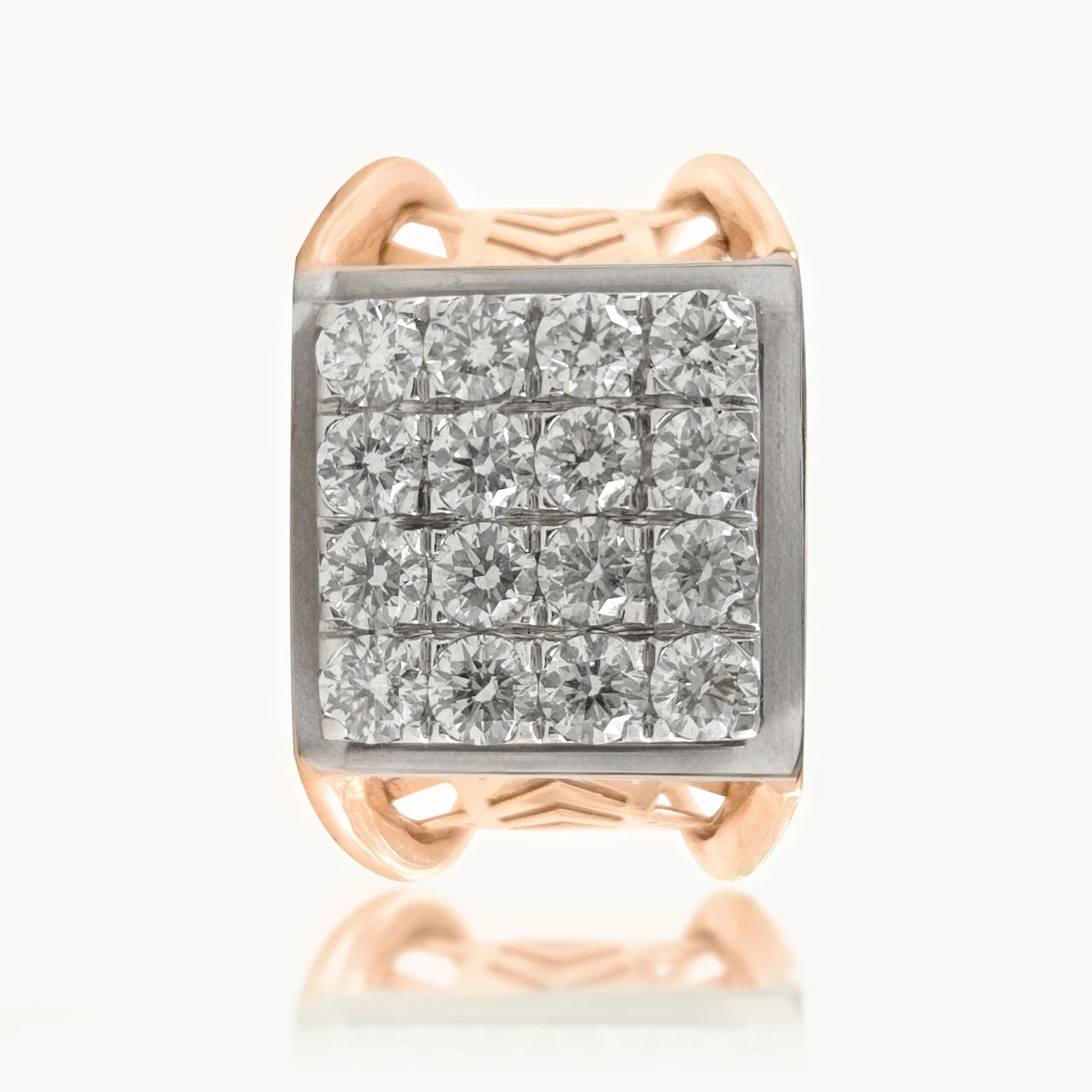 Kian Square Diamond Maze Ring For Him