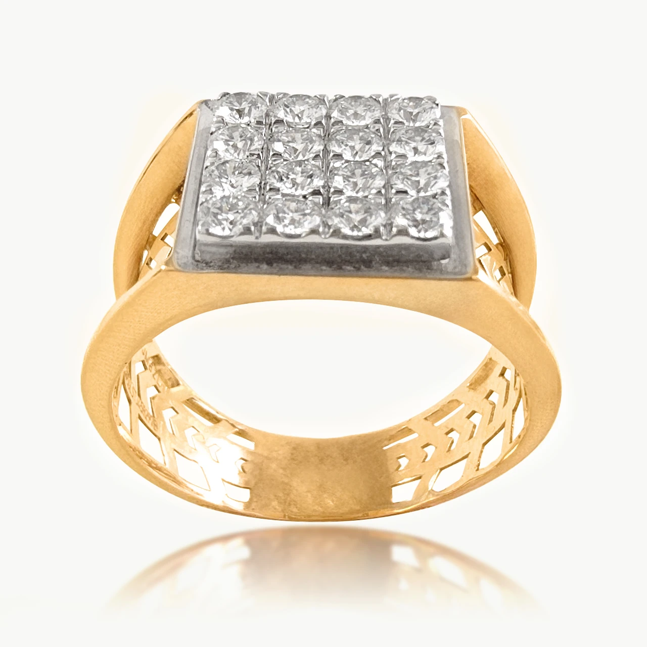 Kian Square Diamond Maze Ring For Him