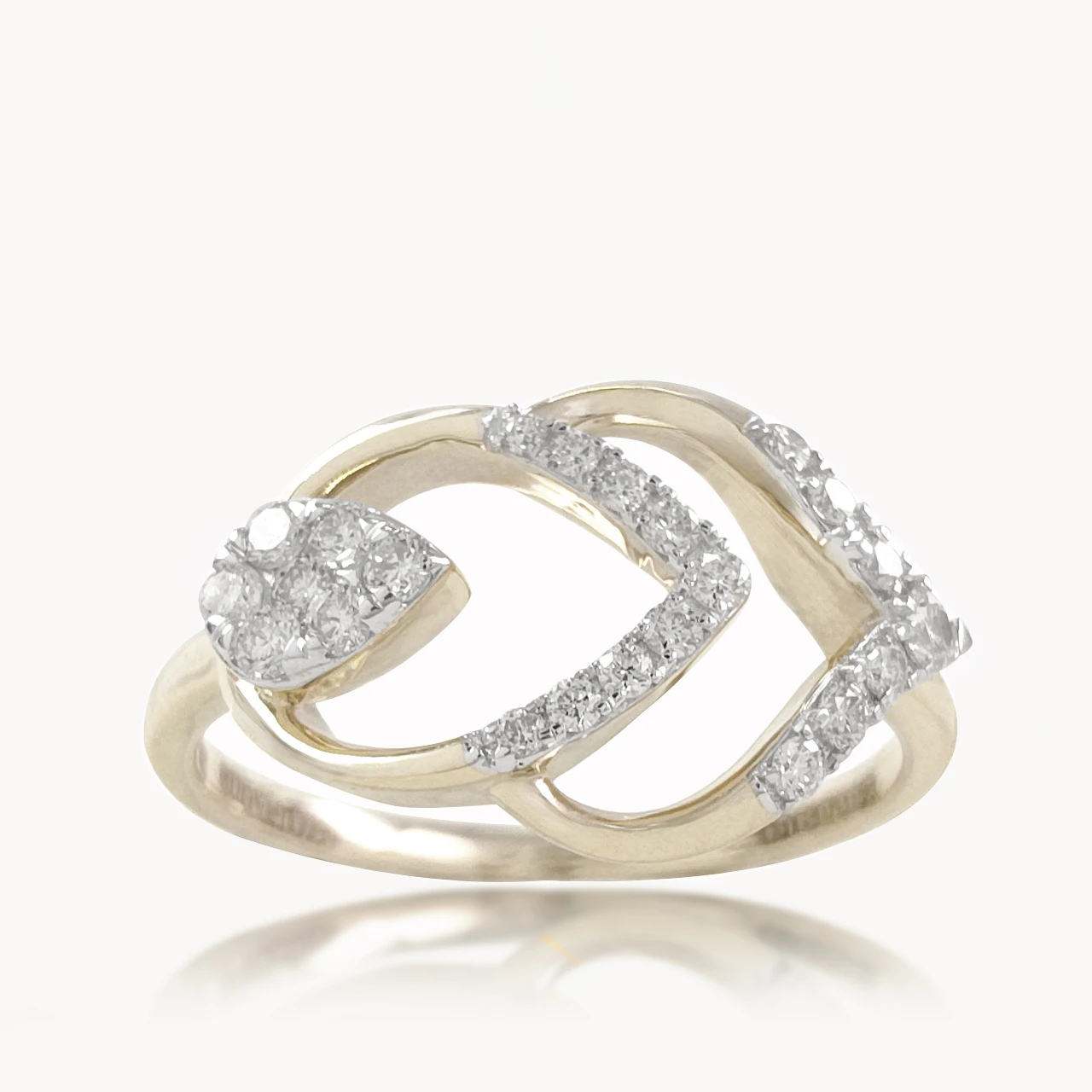 Leaflet Bond Diamond Cocktail Ring