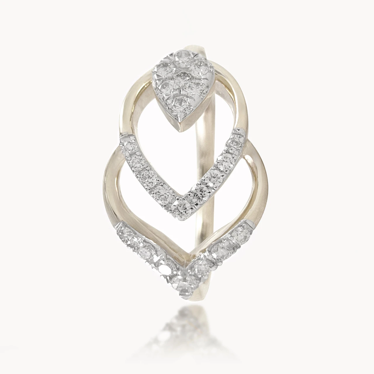 Leaflet Bond Diamond Cocktail Ring