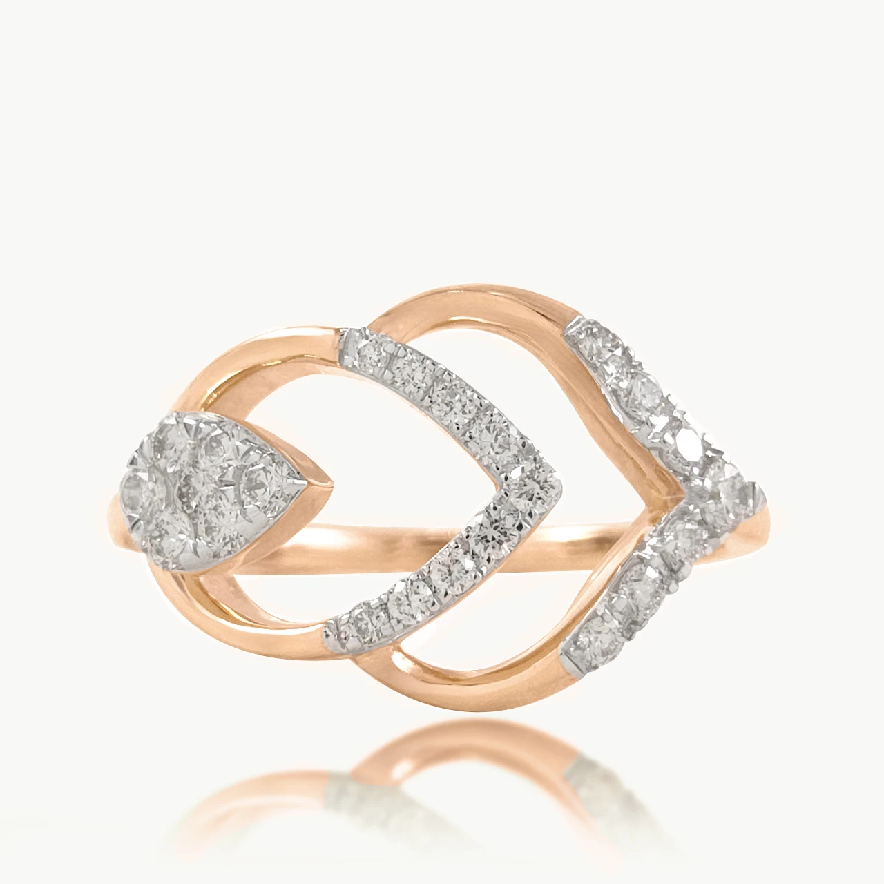 Leaflet Bond Diamond Cocktail Ring