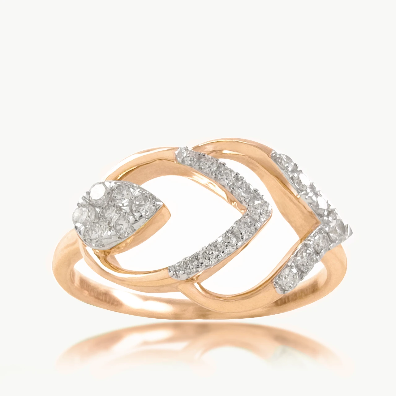 Leaflet Bond Diamond Cocktail Ring