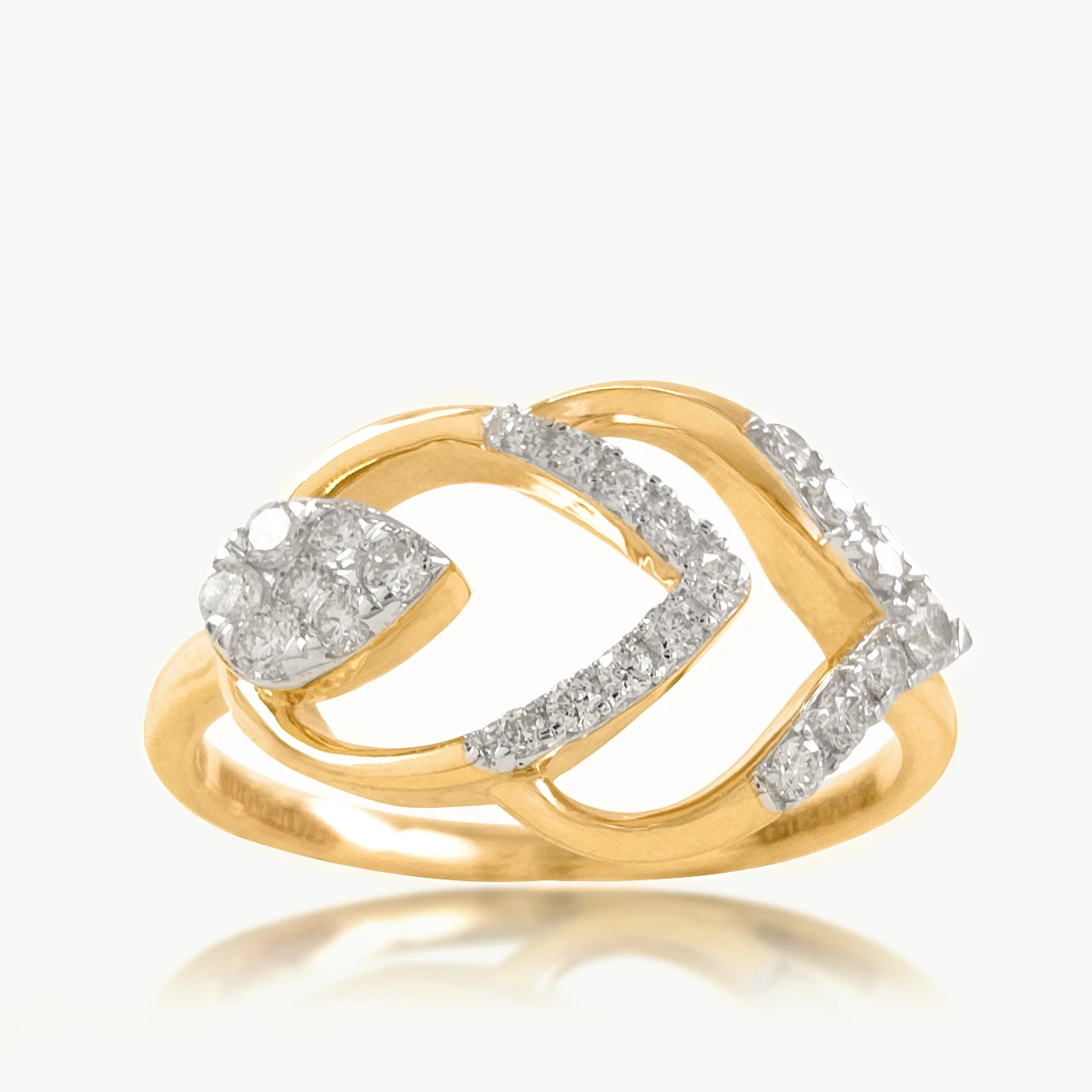 Leaflet Bond Diamond Cocktail Ring