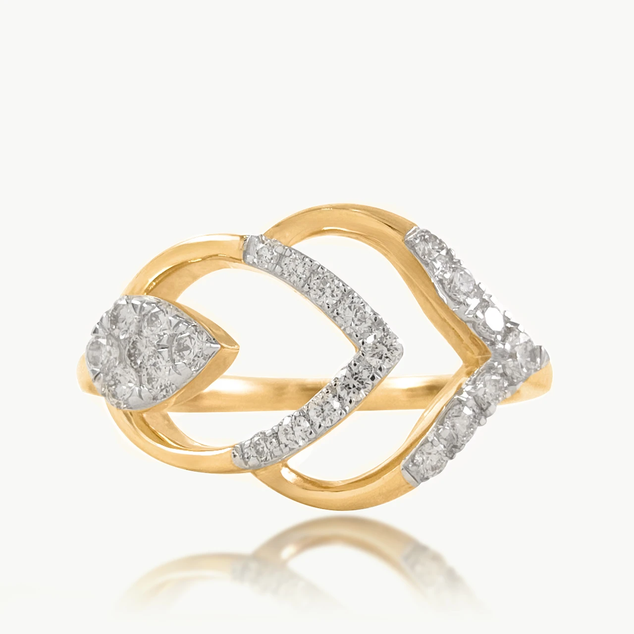 Leaflet Bond Diamond Cocktail Ring