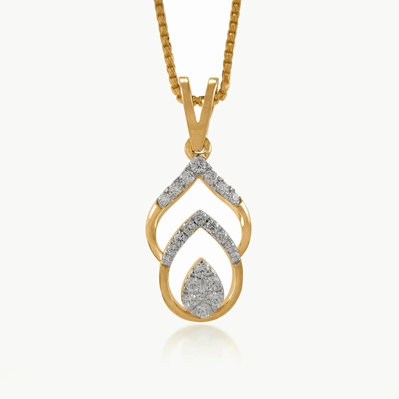 Leaflet Bond Diamond Pendant