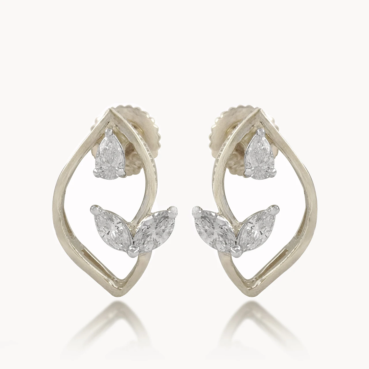 Leaflet Marquise Diamond Earrings