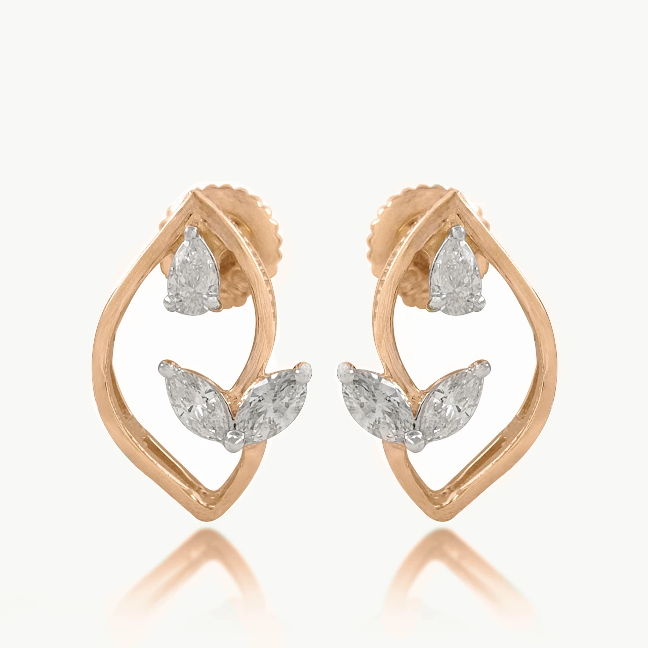 Leaflet Marquise Diamond Earrings