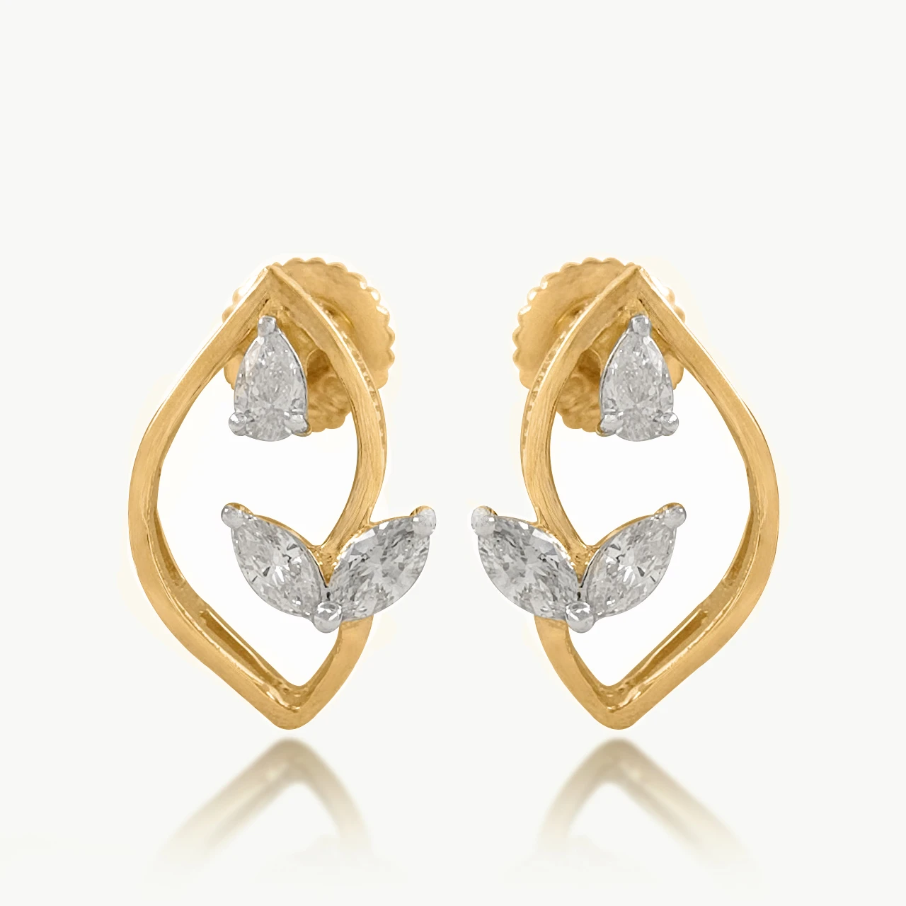 Leaflet Marquise Diamond Earrings