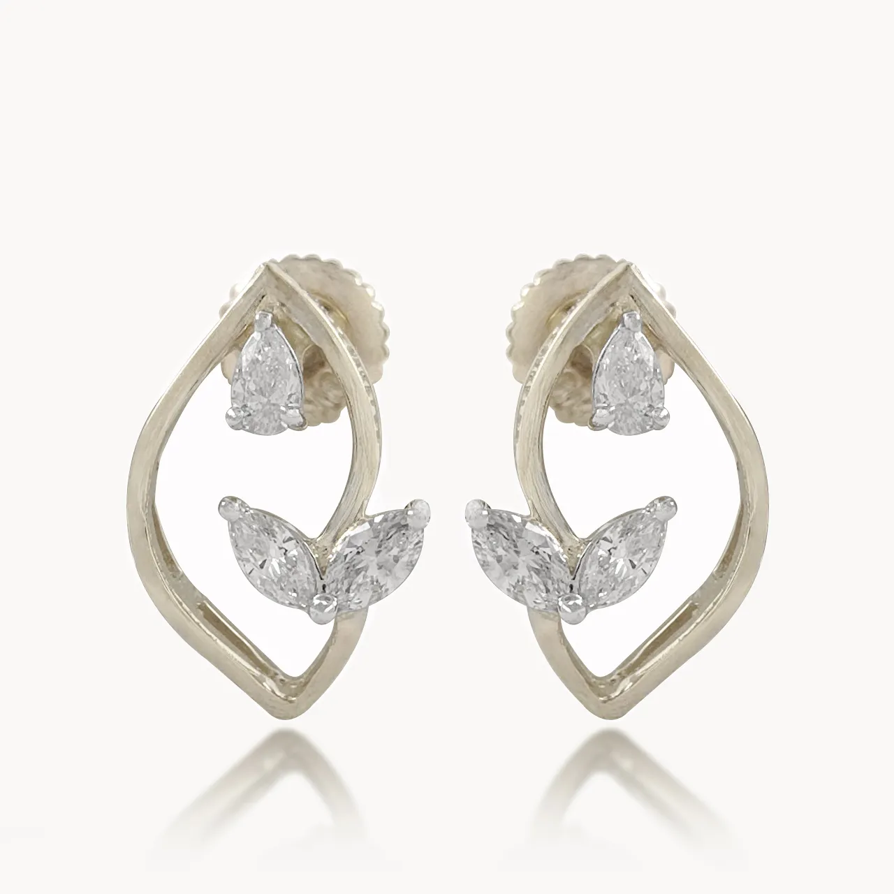 Leaflet Marquise Diamond Earrings