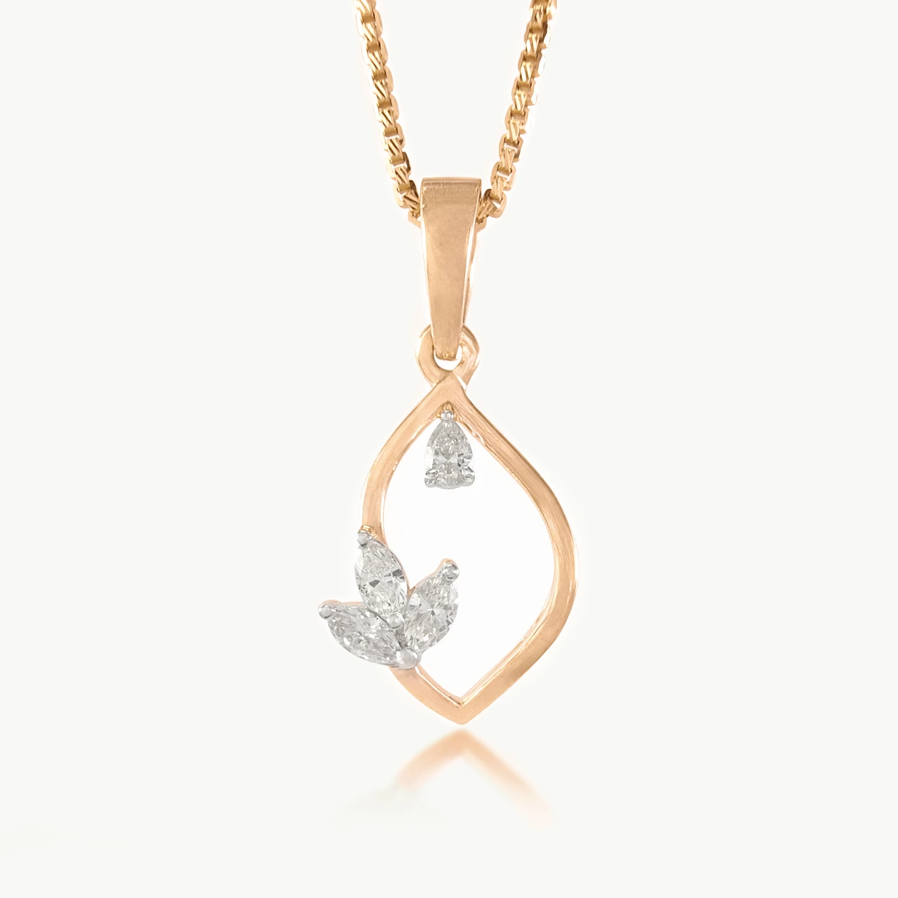 Leaflet Marquise Diamond Pendant