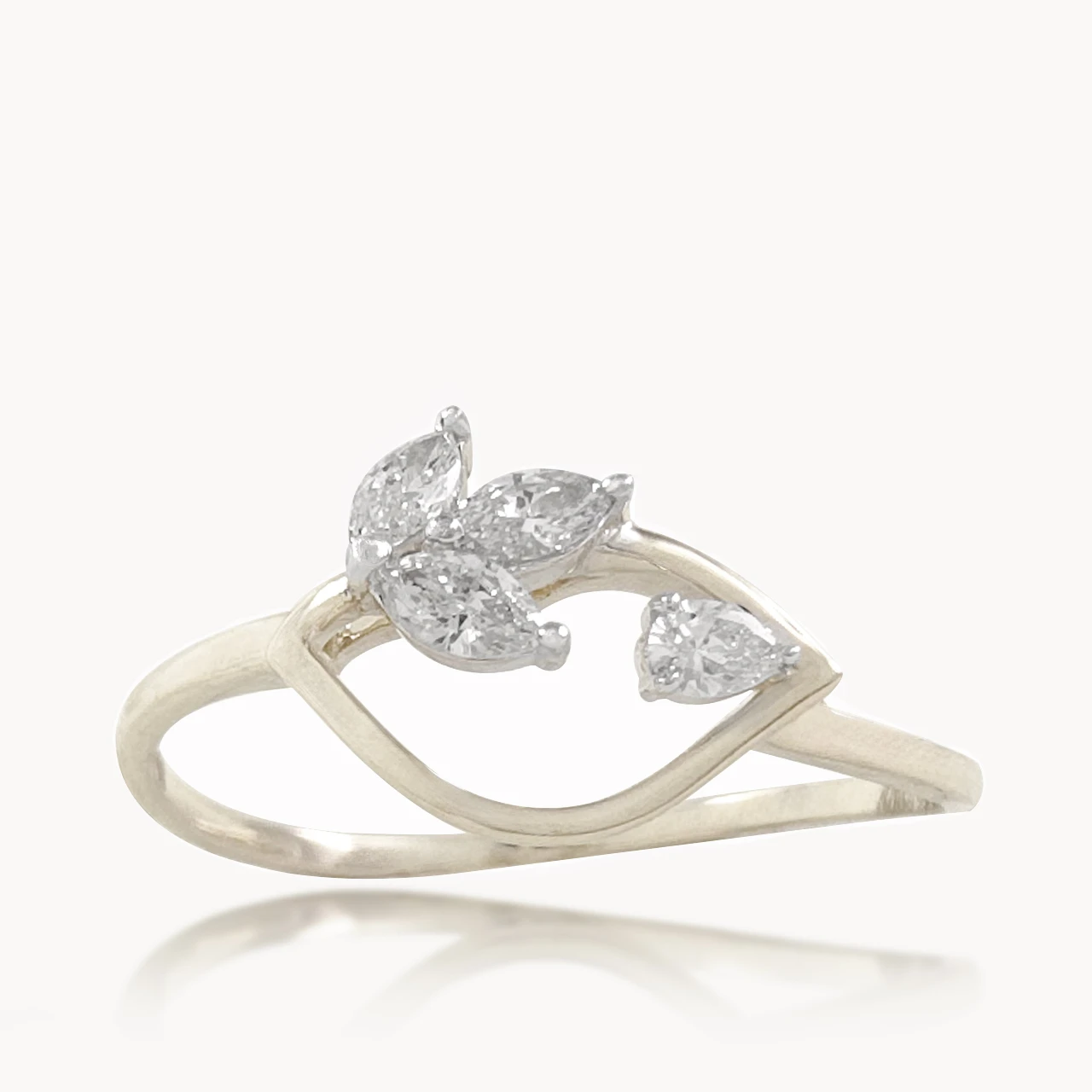 Leaflet Marquise Diamond Ring