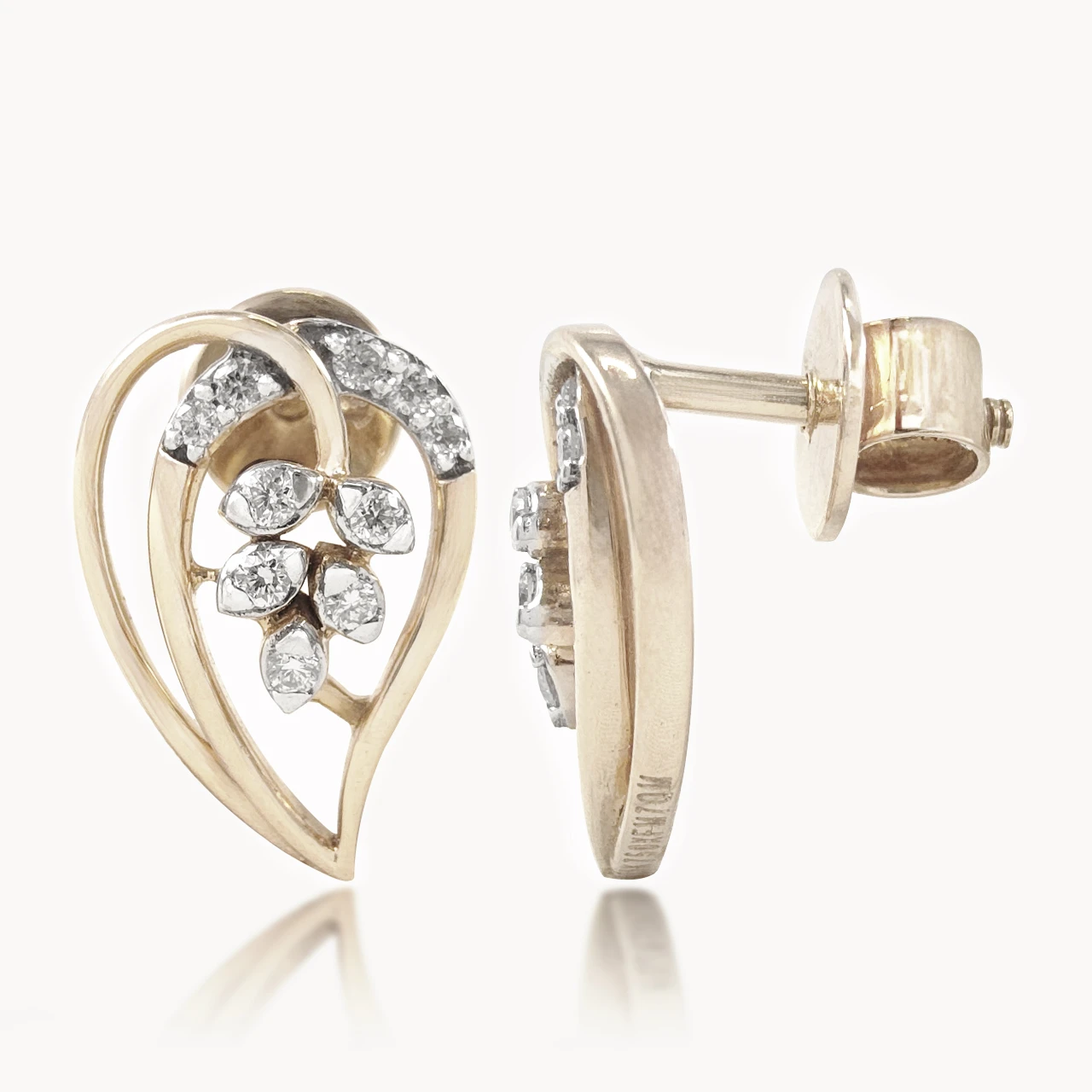 Leilani Petals In Heart Diamond Earrings
