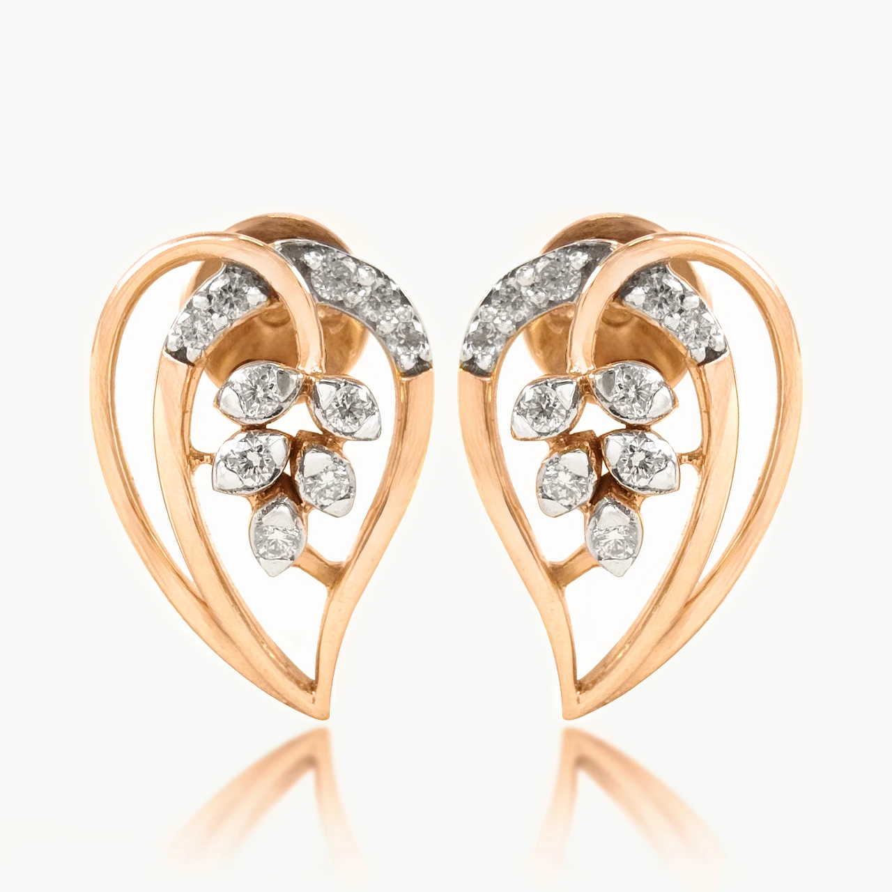 Leilani Petals In Heart Diamond Earrings