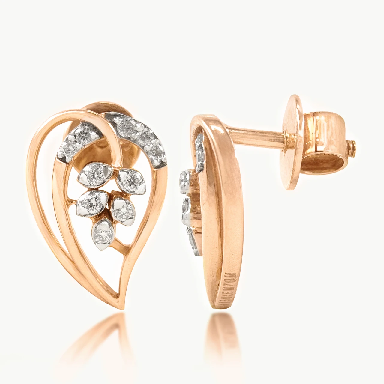 Leilani Petals In Heart Diamond Earrings