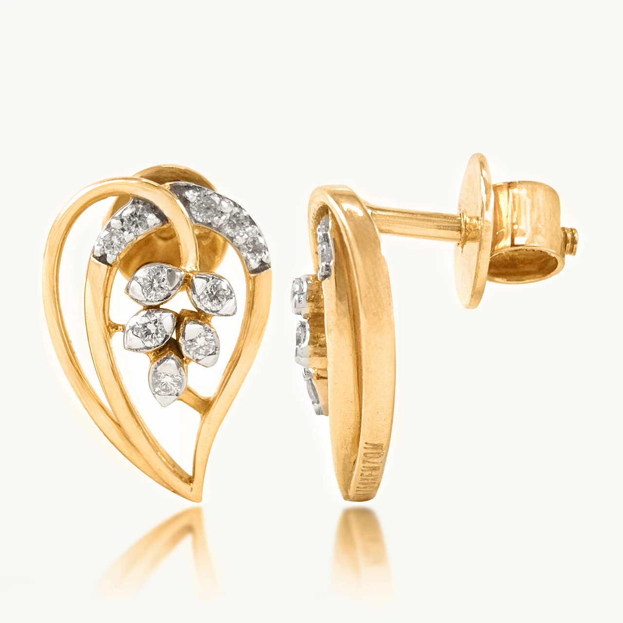 Leilani Petals In Heart Diamond Earrings