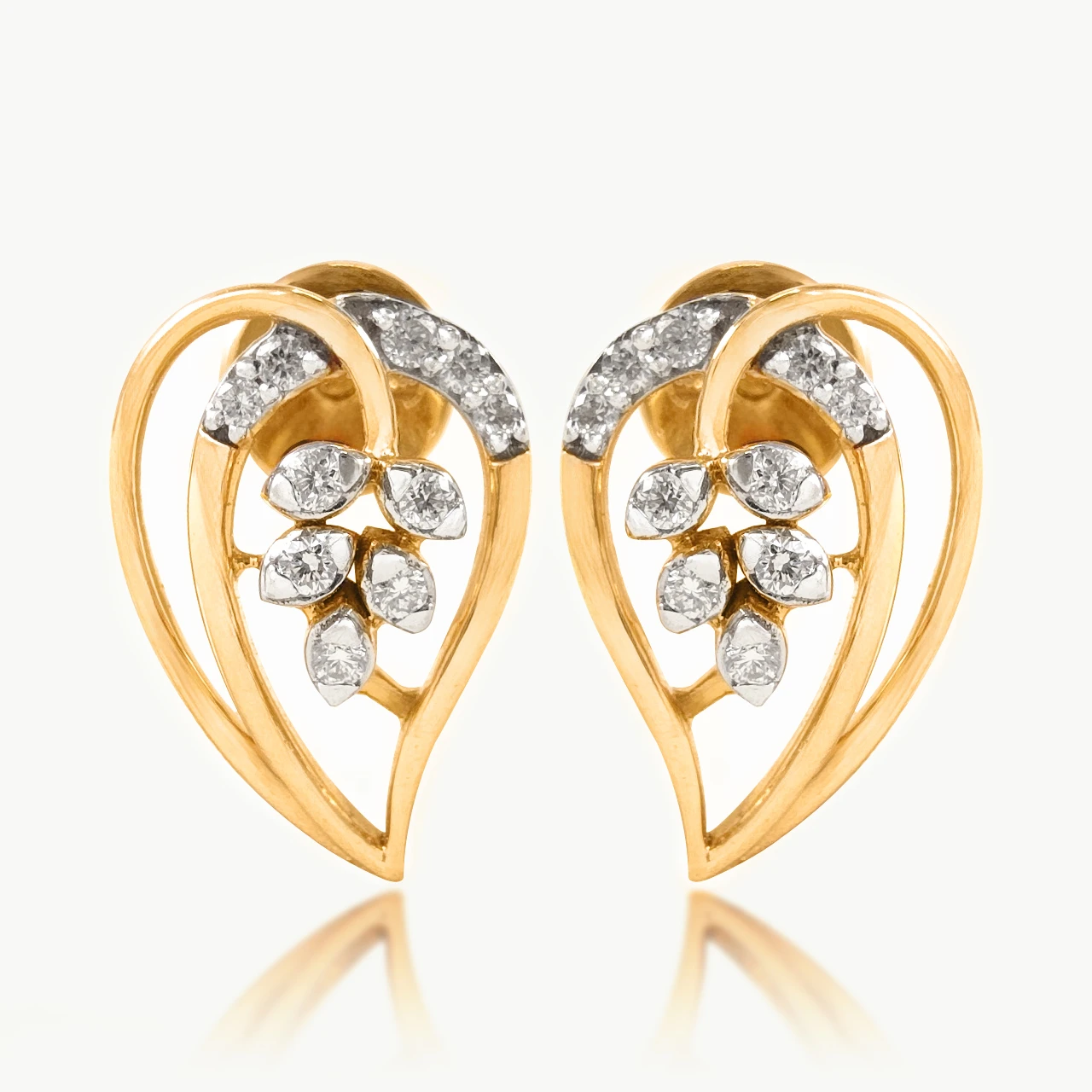 Leilani Petals In Heart Diamond Earrings