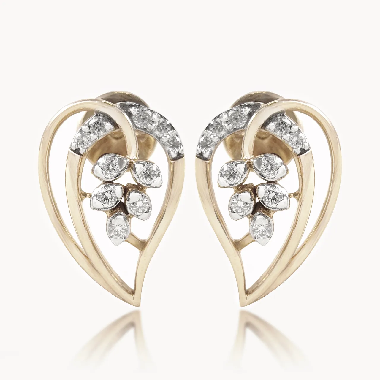 Leilani Petals In Heart Diamond Earrings
