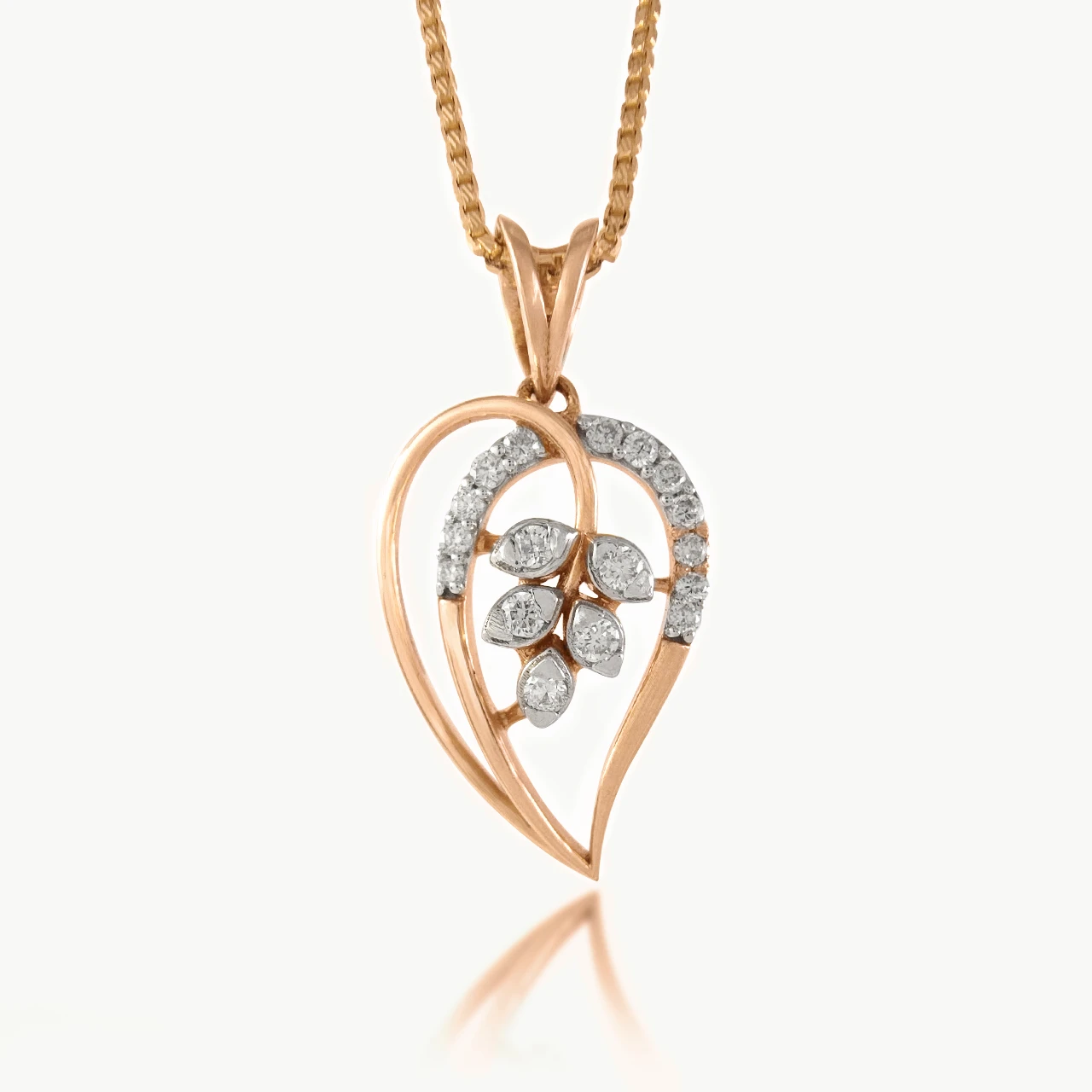 Leilani Petals In Heart Diamond Pendant