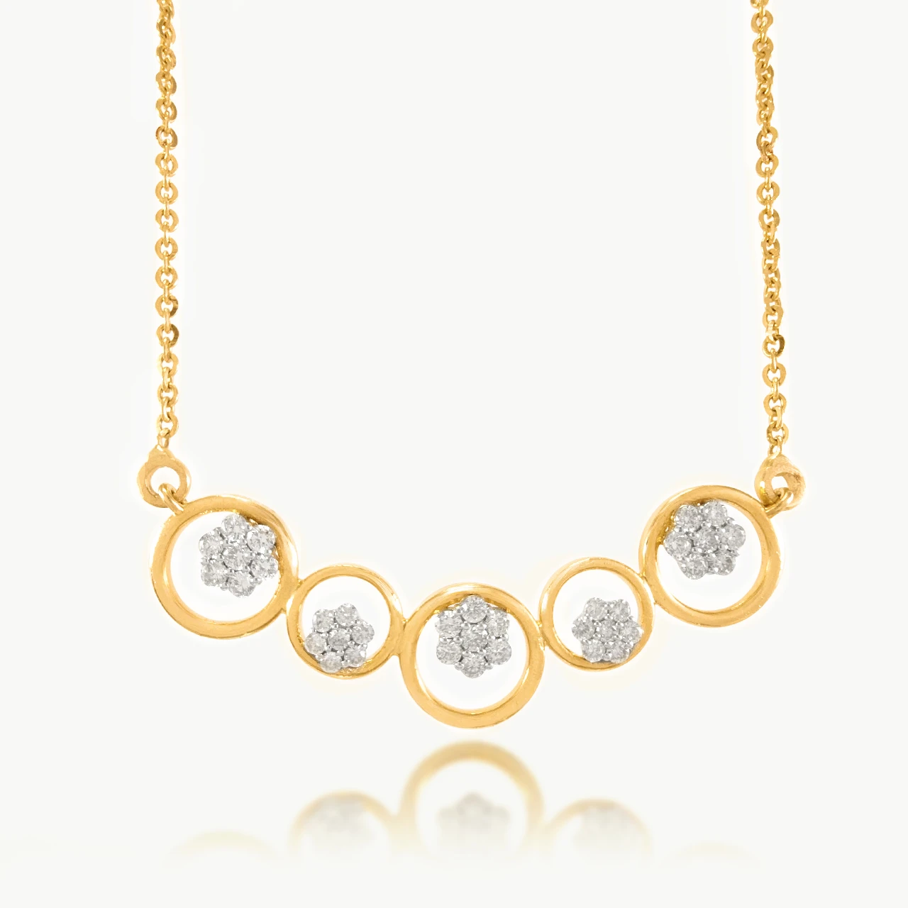 Linear Circular Designs Diamond Mangalsutra