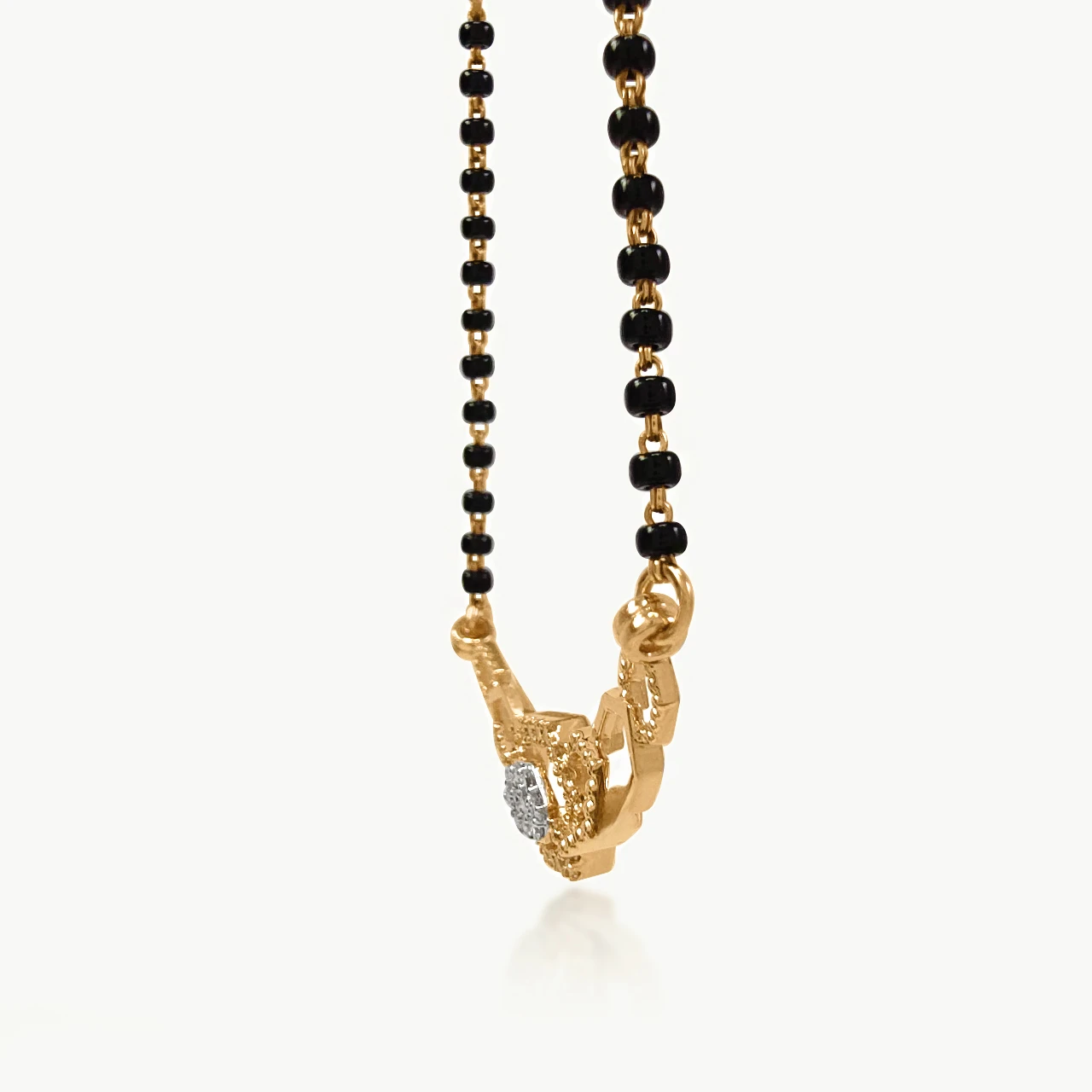 Linear Hexes Diamond Mangalsutra with Chain