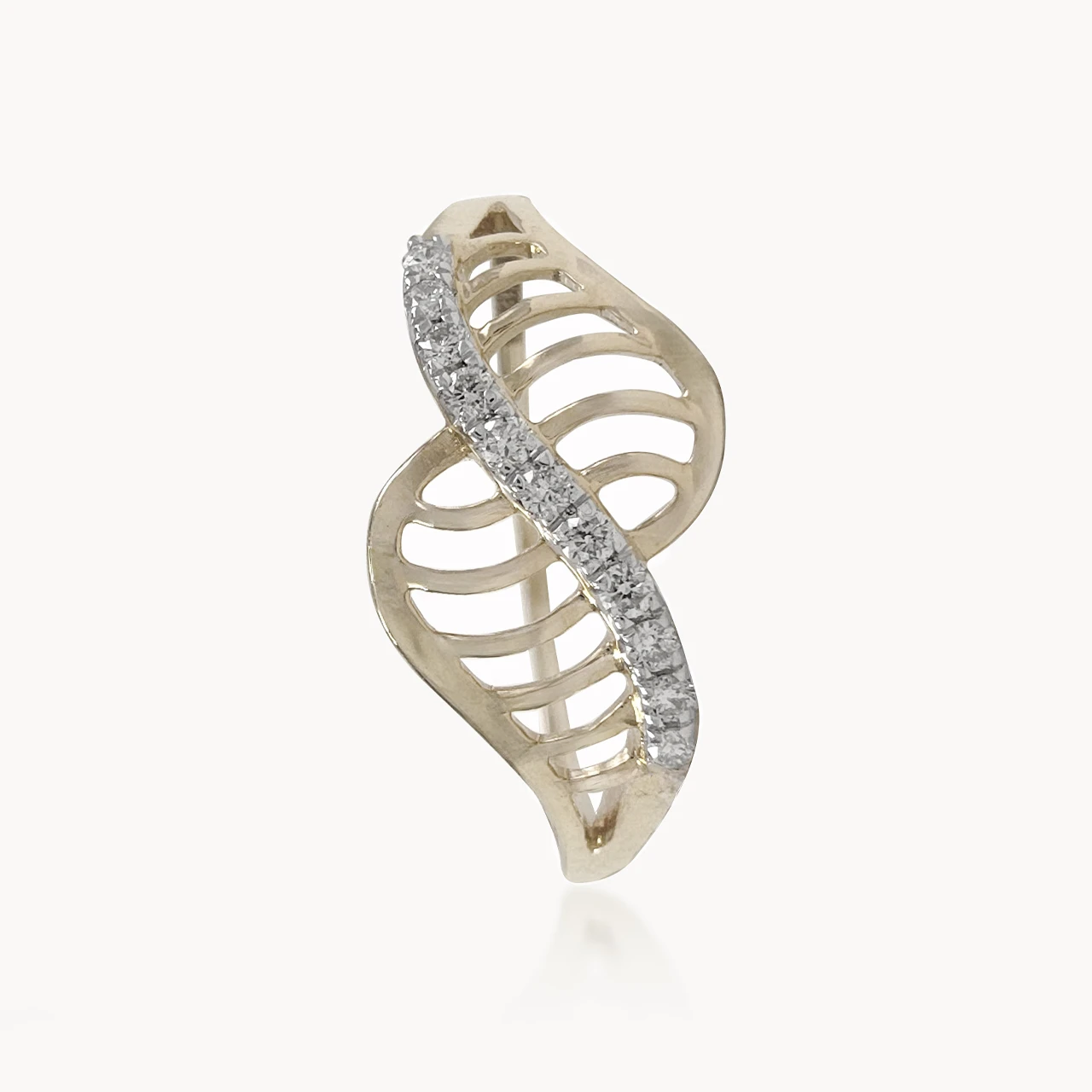 Linear Intersecting Diamond Dainty Ring