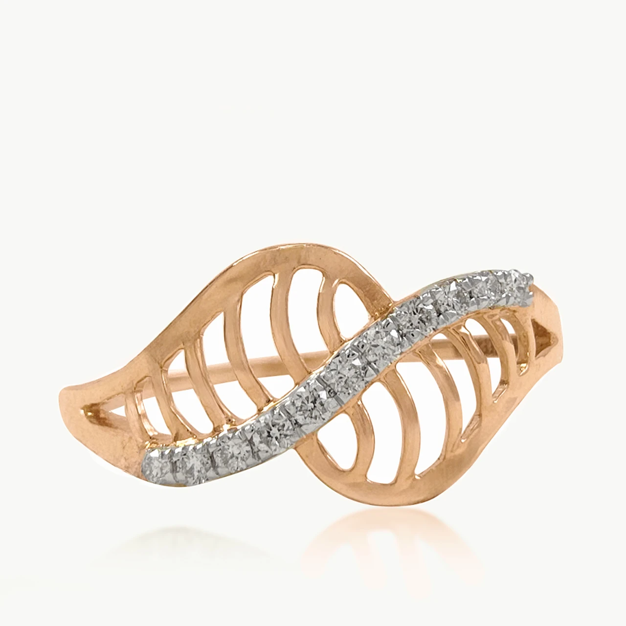 Linear Intersecting Diamond Dainty Ring